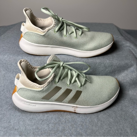 Adidas Cloudfoam Plus Women's Running Shoes Light Green Size 8 Athletic Sneakers - Picture 2 of 8